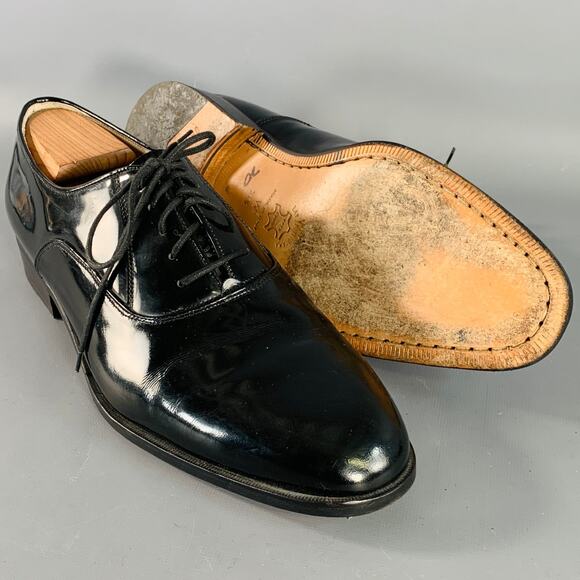 CHURCH'S Size 11.5 Black Patent Leather Oxford Lace-Up Shoes - Picture 5 of 10
